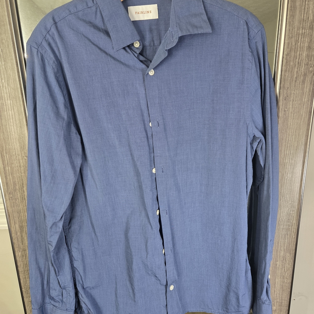 Blue Casual Button Down Shirt for Men